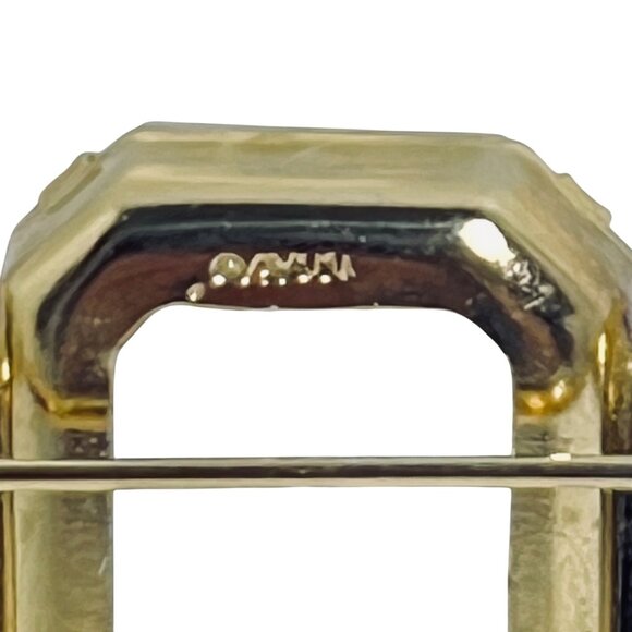 Avon Gold Tone With Clear And Purple Rhinestone Brooch (6093) - Picture 4 of 4